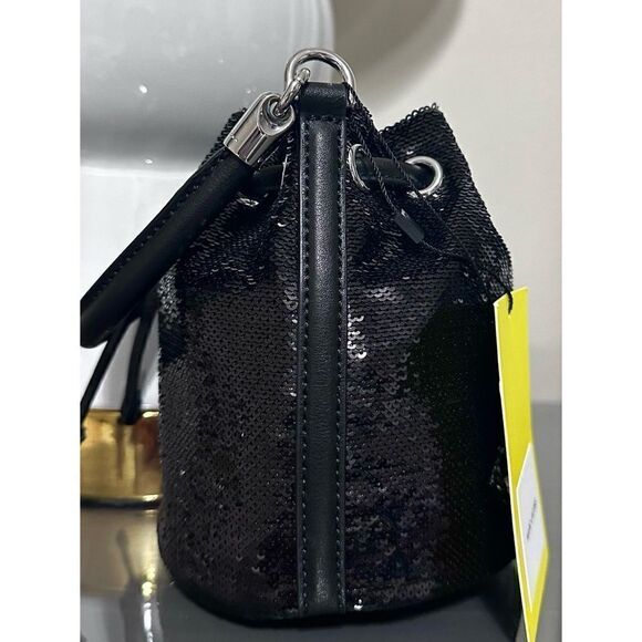 Marc Jacobs The Micro Sequin Bucket Bag, BLACK - Picture 8 of 16